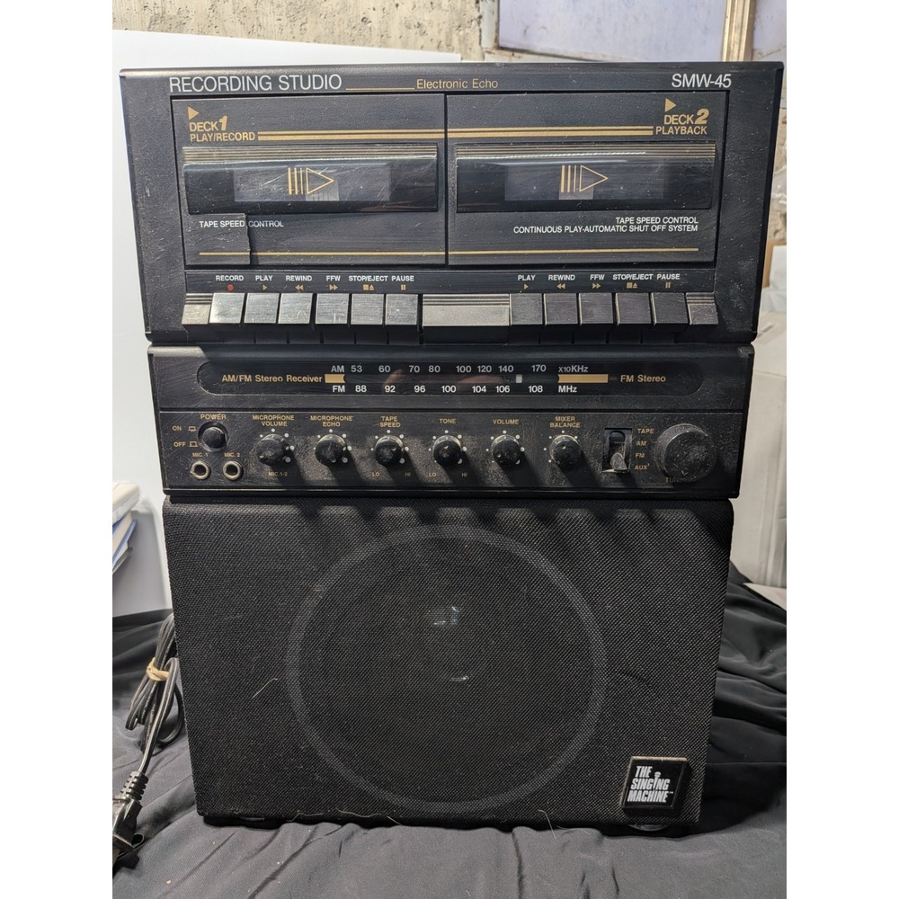 The Singing Machine SMW-43‎ Karaoke System For Parts and Repair Bad Tape and Mic